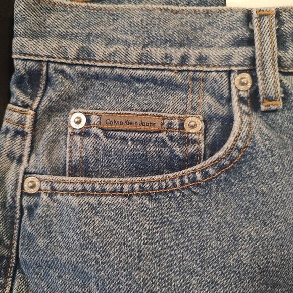 Calvin Klein Jeans Women 12 Double Stone Wash Mom Easy Fit Zipper Fly Straight - Picture 9 of 13